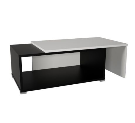 Konferenční stolek rozkládací Aron - černá/bílá