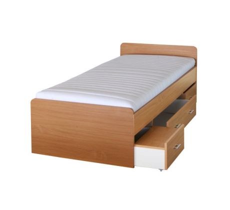 Postel se šuplíky Duet 90cm buk