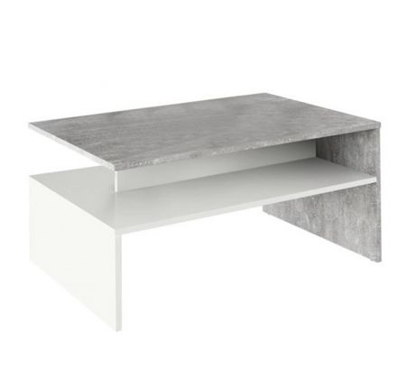 Konferenční stolek Damoli beton/bílá
