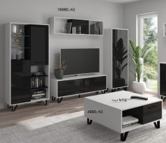 Obývací stěna Boss 1 bílá/černý lesk 280cm