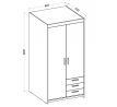 Skříň Enja 2D3S 90cm