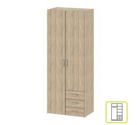 Skříň Gwen dvoudvéřová 77,6cm