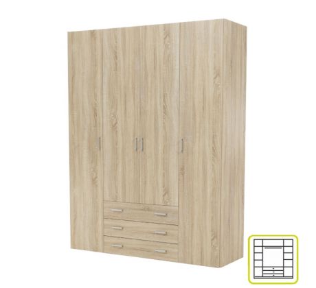 Skříň Gwen čtyřdvéřová 154cm