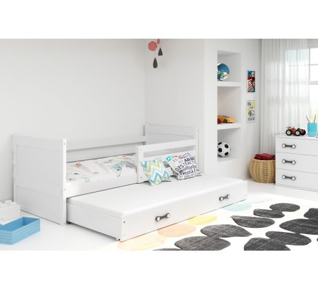 Postel s přistýlkou Riky II 90x200cm s rošty a matracemi